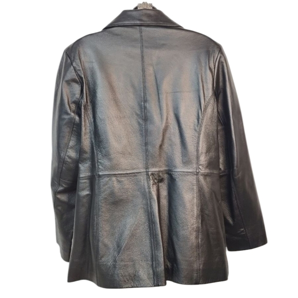 Worthington Women's Black Genuine Leather Jacket Size L - Picture 2 of 12